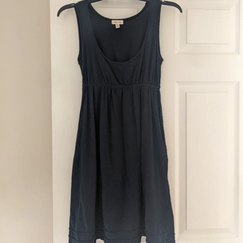 Early 2000's blue scoop neck casual dress - Picture 1 of 6